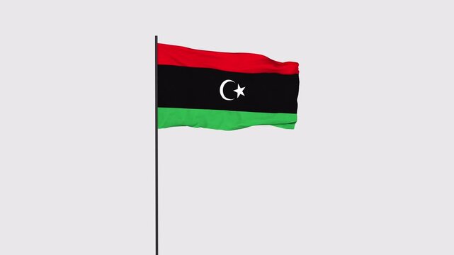 Libya Flag Animation 4K Transparent Background with Alpha Channel
