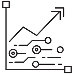 Fototapeta premium AI Business Growth Analytics graph Line Icon