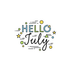 Hello July greeting card design 22. © Hidayat