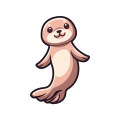 Obraz premium Cute cartoon sloth vector illustration