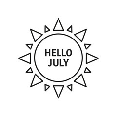Hello July greeting card design 18. © Hidayat