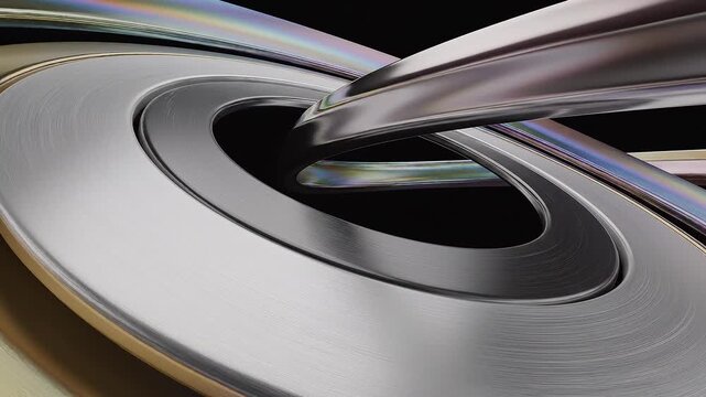 Orbital Liquid Metal Flow Luxury Abstract Metallic Motion Background Seamless Loop