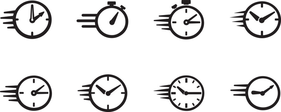 Fast time management icon with quick timer response symbol. Clean vector EPS for apps, web, and business.