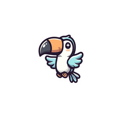 Obraz premium Cute cartoon toucan bird vector illustration