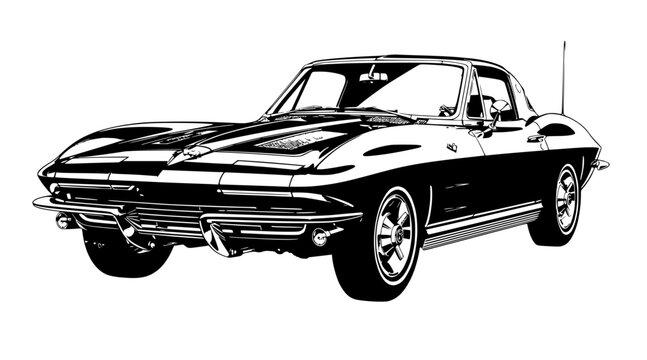 classic american muscle car, corvette