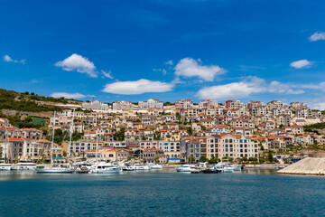 Obraz premium Upscale stone villas and elegant coastal architecture of the exclusive Lustica Bay luxury resort community