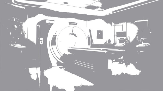 MRI machine in hospital room, medical technology