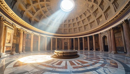 Obraz premium Pantheon Interior Dome at Morning Light