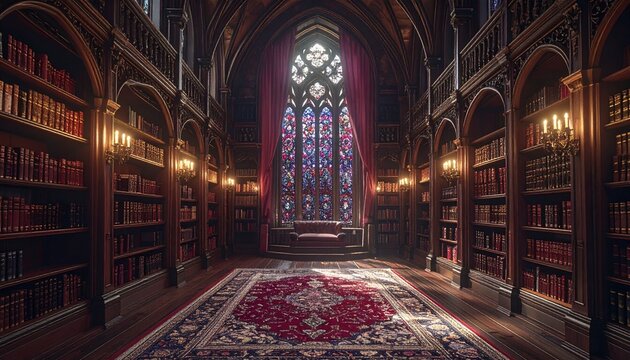 Ornate Gothic Victorian Library