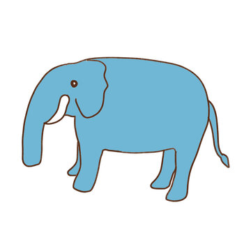 スチールブルーのゾウのイラスト