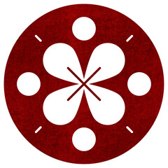 Fototapeta premium Traditional Chinese flower png red illustration