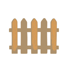 Obraz premium Wooden Picket Fence Vector Illustration