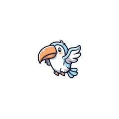 Obraz premium Cartoon Toucan Bird Vector Illustration