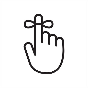 Reminder hand with string tied to finger line art icon for apps and websites