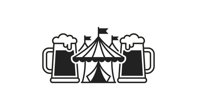 Oktoberfest Beer Tent Icon Vector