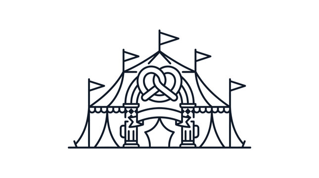 Oktoberfest Beer Tent Line Art Icon