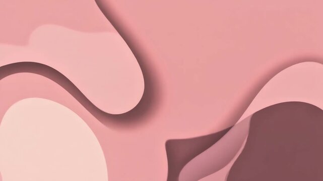 Soft Pink Abstract Background Featuring Elegant Layered Paper Cutout Shapes with Fluid Organic Curves and Modern Minimalist Design Aesthetic
