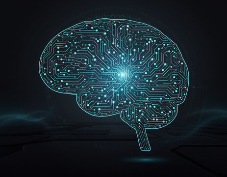 Digital brain concept, artificial intelligence and neural network technology