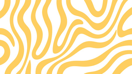 Abstract flowing yellow lines creating an organic seamless pattern on a clean white background, representing fluid motion, creative design, and dynamic artistic texture © Newleks