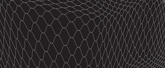 Net pattern. Rope net vector silhouette. Soccer, football, volleyball, tennis and tennis net pattern. Fisherman hunting net rope texture or pattern. © Musrifah