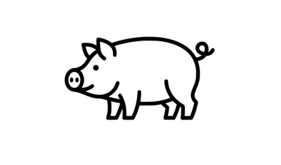 Obraz premium Pixel Perfect Pig Line Art Vector Icon with Thin Outline Minimal Symbol