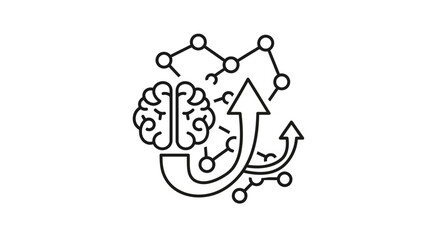 Obraz premium Artificial Intelligence Brain Network Growth and Evolution Concept