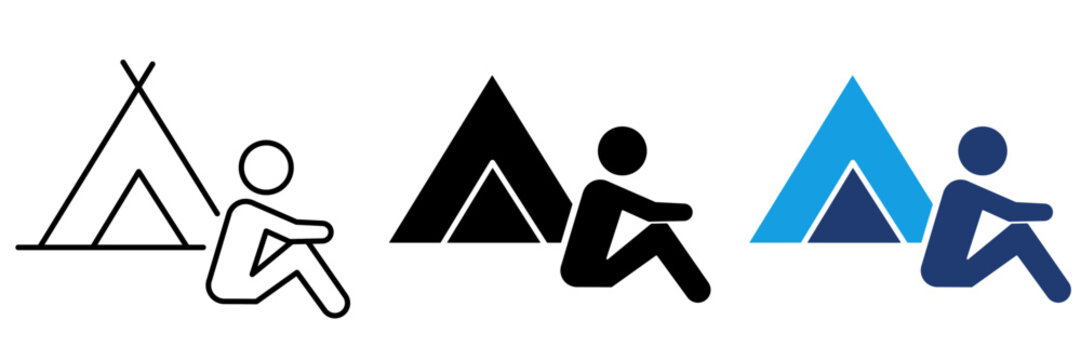 Camping Tent Tourist icon collections. Containing Outdoor, Campfire, Adventure, Nature and more icons.