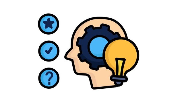 Decision making icon animation. Suitable for user interface, provide visual feedback and more. Alpha channel, transparent background