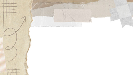 Ripped paper png border, abstract design, transparent background