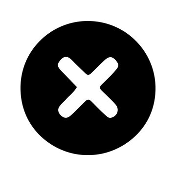 Close or cancel circle glyph icon