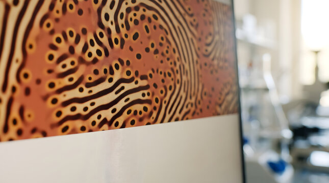 Turing pattern simulation displayed on computer monitor