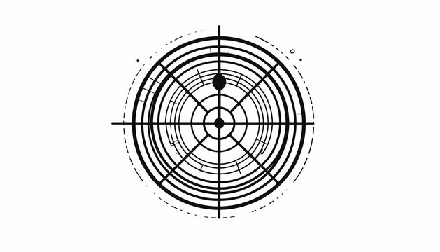 Black and white target symbol icon.