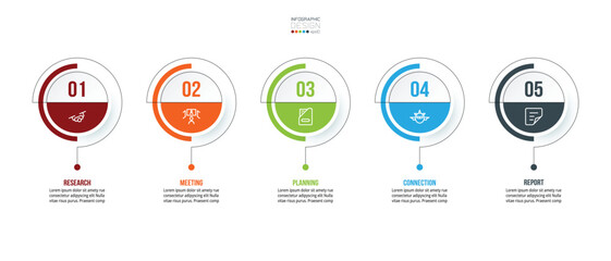 Fototapeta premium Infographic template business concept with step. 