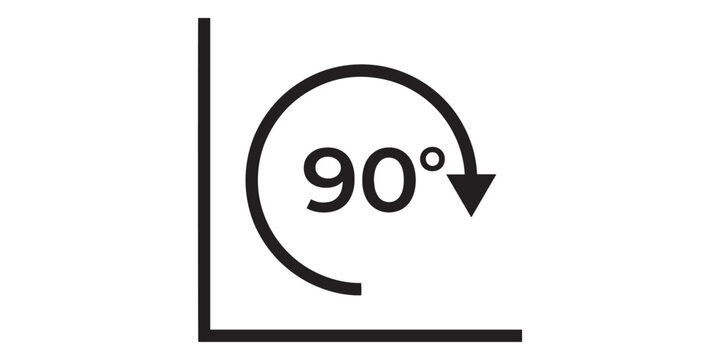 Rotate 90 degrees clockwise icon isolated on white background