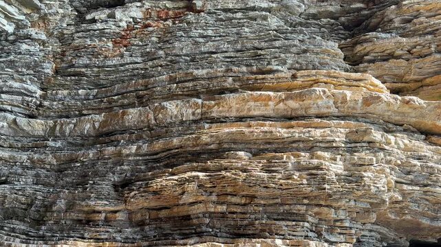 Natural Stacked Limestone Wall with Hundreds of Tiny Stone Layers