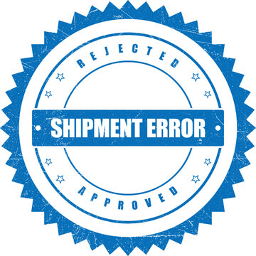 Shipment error grunge rubber stamp seal with rejected and approved text
