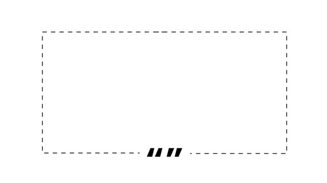 minimal dashed border with smooth upward motion animation on white background.