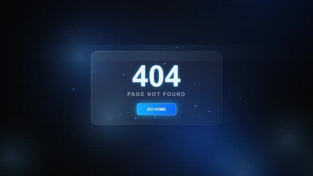 Error 404 Page Not Found Digital Interface Animation