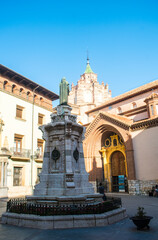 Obraz premium Monument and cathedral square in Teruel, Aragon, Spain