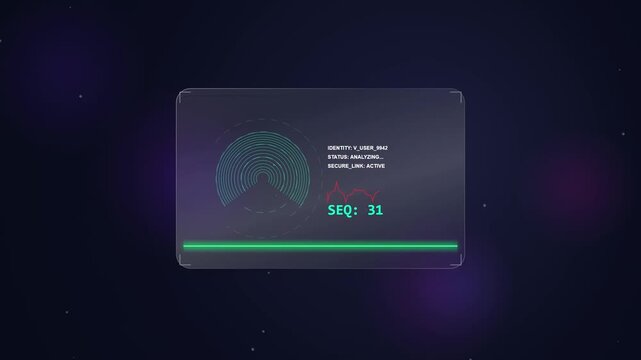 Futuristic Holographic Display with Data Analysis and Sequence Numbers