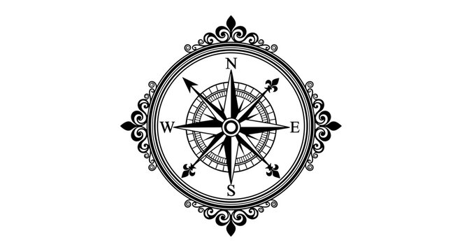 Vintage compass navigation tool.