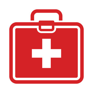 Minimalist School Health First Aid Kit Vector Icon