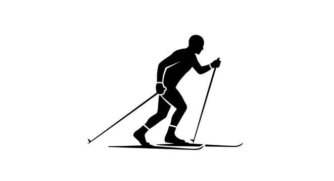 Man skiing down snow mountain.