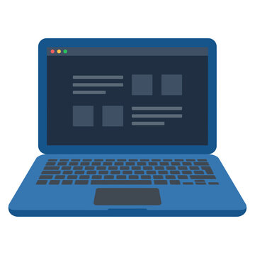 Minimalist Open Laptop Computer Vector Icon