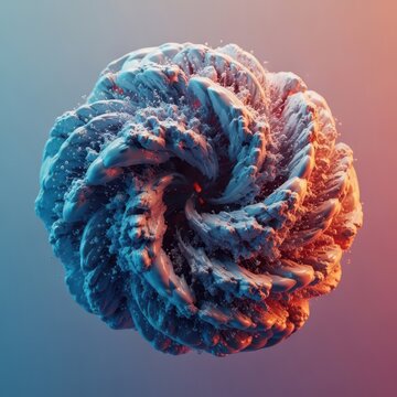 Abstract visualization exploring the complex and varied tactile quality of internal cognitive processing and subjective thought patterns, feeling, thought, state