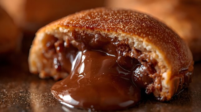 Chocolate Pastry Close-up in Warm Light