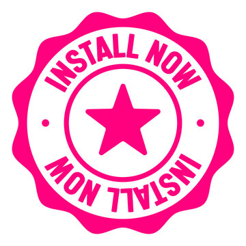 install now seal badge. install now label sticker. Vector sign