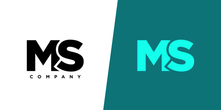 Letter M and S, MS logo design template. Minimal monogram initial based logotype.