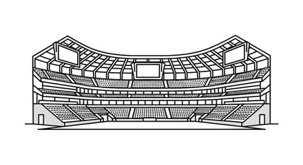 Modern stadium arena architectural line art © kamil