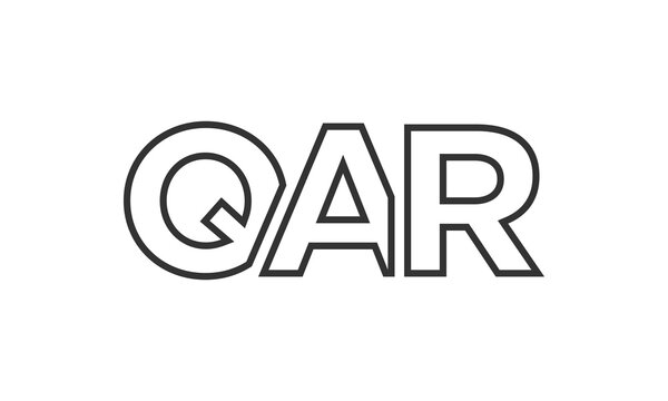 QAR logo design template with strong and modern bold text. Initial based vector logotype featuring simple and minimal typography. Trendy company identity.